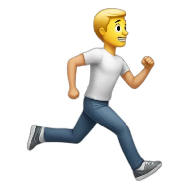 Whit man run with short sticker