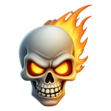 very angry flaming skull sticker