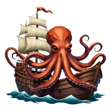 Kraken – Giant octopus with tentacles wrapping a ship sticker