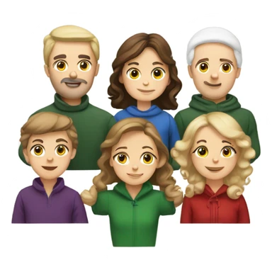 Caucasian Family of 8 at Christmas sticker