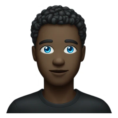 Pitch black with neon blue eyes sticker