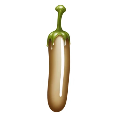 Light-brown skinny long pickle with white paint dripping sticker