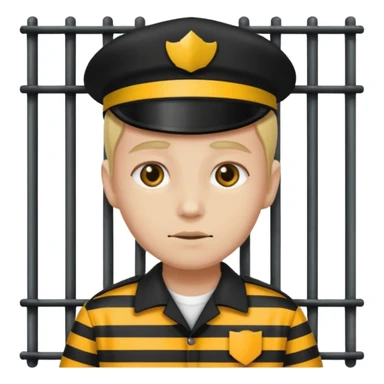 Humain avec une tenue de prisonnier noir et jaune  sticker