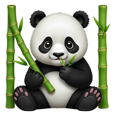 panda eating bamboo sticker