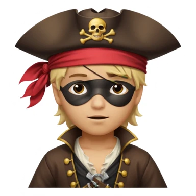 light brown hispanic boy with blond hair that is dressed as a pirate sticker