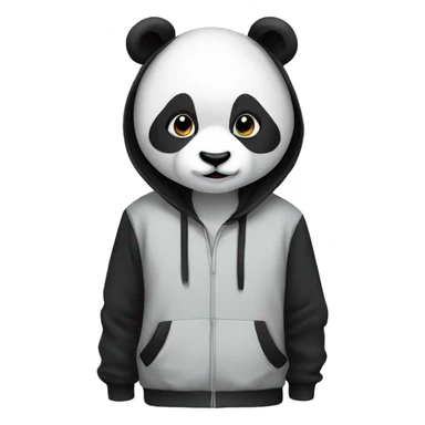 Panda wearing a hoodie sticker