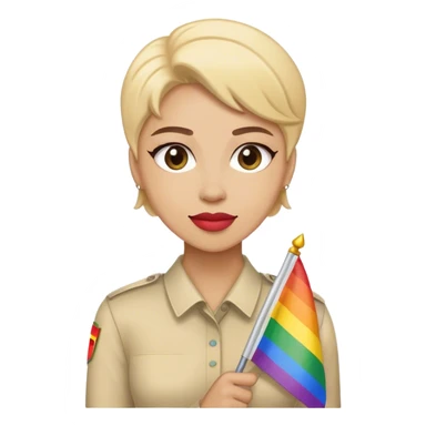 woman with lgbt flag sticker