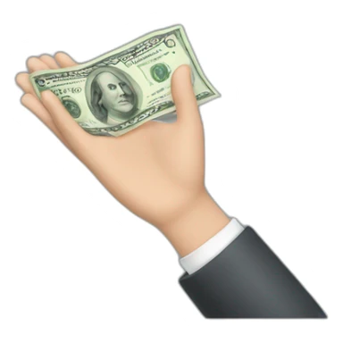 open hand recieving money sticker