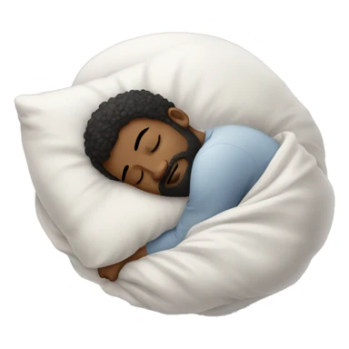 attractive black man with beard sleeping on whipillow sticker