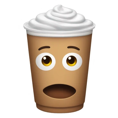 Surprise face drinking an iced coffee sticker