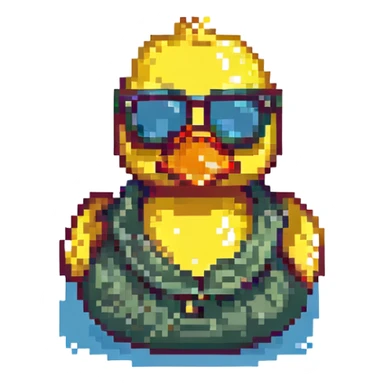 Rubber duck wearing sun glasses sticker