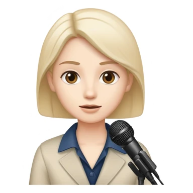 person giving a webinar speaking into a microphone sticker