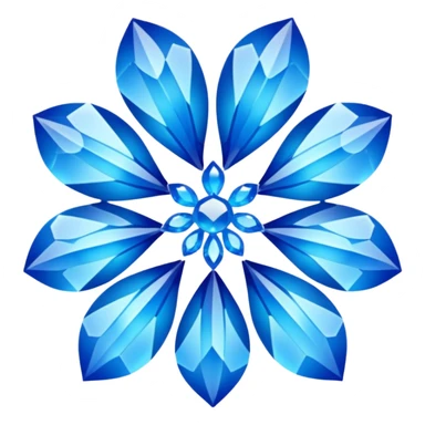 Blue chrystalised flower sticker
