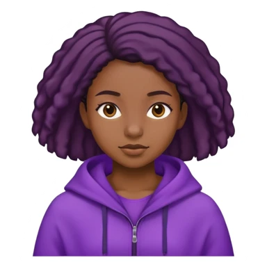 Black girl with purple garment on  sticker