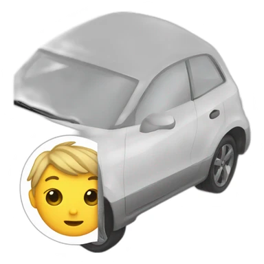 guy is looking inside the car hood sticker