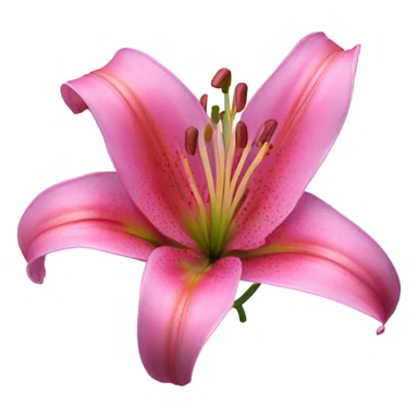 Pink lily flower sticker