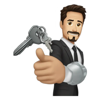 Tony stark holding the key sticker