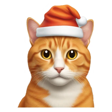 Orange cat with Santa hat sticker