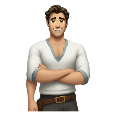 Prince Eric wearing a v neck shirt sticker