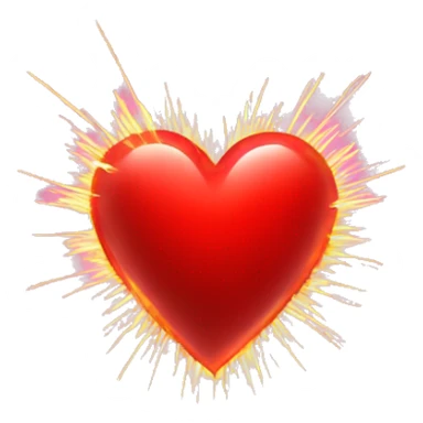 Heart red with spark sticker