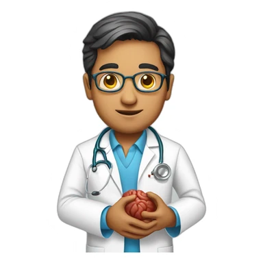Indian Doctor with round speca with brain in his hand sticker