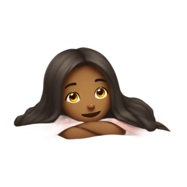 Girl lying under blanket cuddly sticker