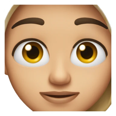 long hear, brow eyes, brow hear sticker