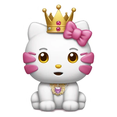 Hello kitty with crown sticker