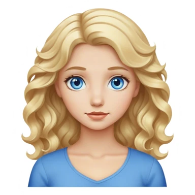 blonde hair girl with wavy hair and blue eyes sticker