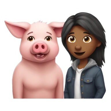 Pig and wolf in love sticker