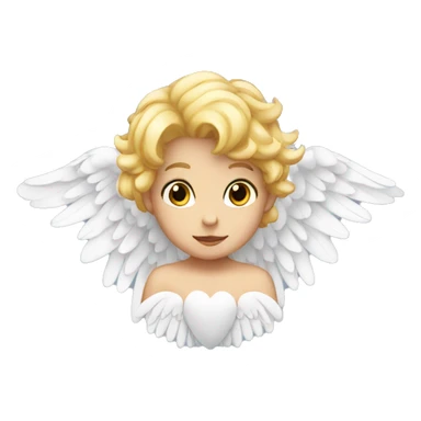 cupid face white wings sticker