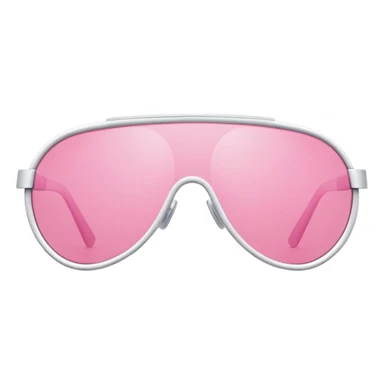 basic pink tinted shield lens, minimalist futuristic sunglasses sticker