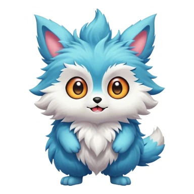 Cartoonic Cute Funny Silly Childish Anime Fakémon-Fantasy-creature (full body) sticker