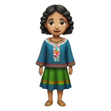 mexican small girl with mexican clothes, no sombrero, just clothes sticker