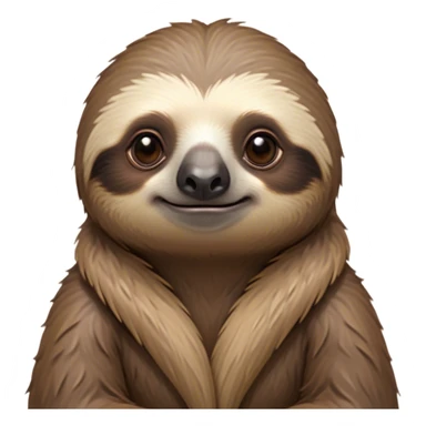 Cinematic Noble Sloth Portrait Emoji, Poised and serene, with a leisurely, gentle build and calm, wise eyes adorned with soft, textured fur, Simplified yet sharp and sophisticated features, highly detailed, glowing with a soft, tranquil glow, high shine, intelligent and unhurried, stylized with an air of relaxed authority, focused and composed, soft glowing outline, capturing the essence of a watchful and confident guardian that appears ready to slowly emerge from the screen with effortless grace! sticker