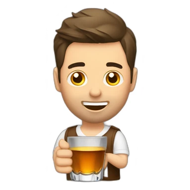 cara de hombre gordo bebiendo copa de whiskey sticker