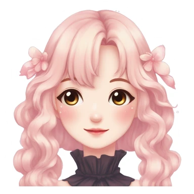 Gorgeous anime style lady with blushing face cottagecore fairycore  Kawaii anime colorful pearly romantic simplistic aesthetic trending stylea sticker