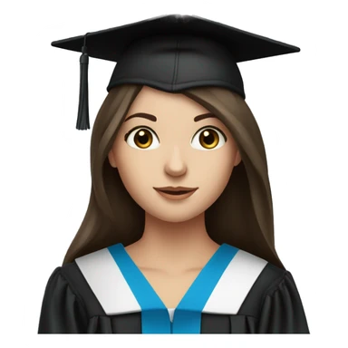 brunette girl blue eyed graduation sticker