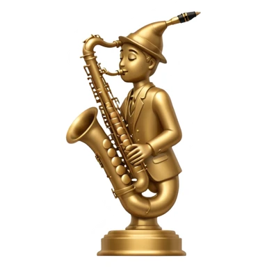 statue playing saxophone sticker