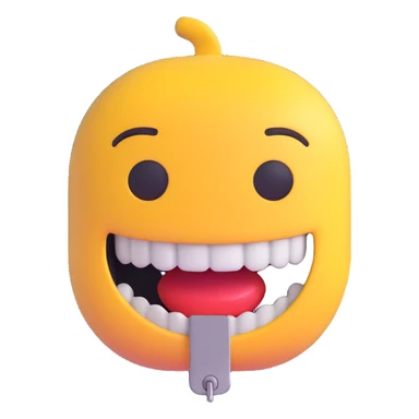 zipper mouth emoji, neutral expression, simple, clear sticker