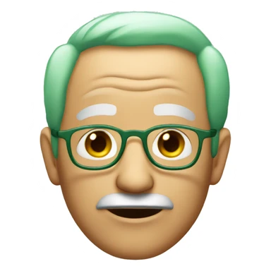 old man with green hair sticker