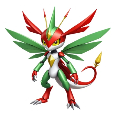 Cute Cool Edgy Shiny Ethereal Legendary Kartana-Digimon-Scizor-hybrid full body sticker