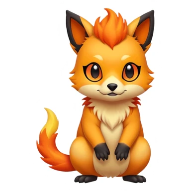 Cool cute edgy kawaii Quilava-animal-creature-hybrid full body sticker