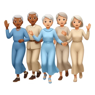 an emoji showing older people with power of $MOVEMENT, ethereal sticker