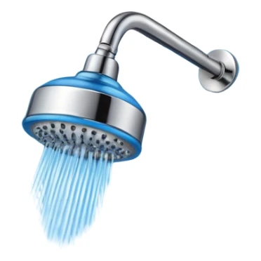 blue shower head sticker