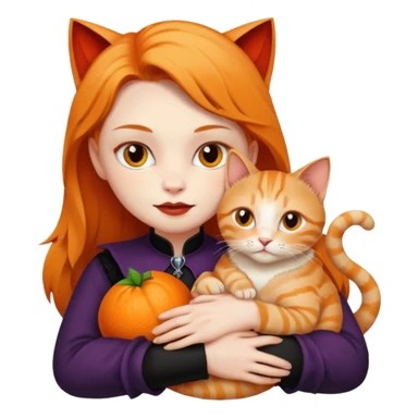 vampire cradling orange tabby sticker