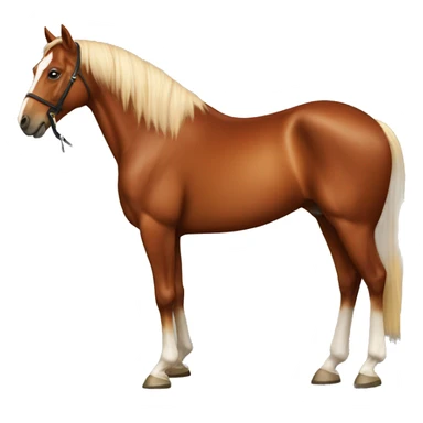 chestnut horse with a blaz sticker