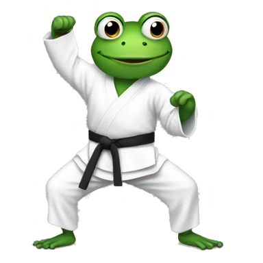 a frog doing karate  sticker