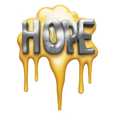 melted word hope sticker