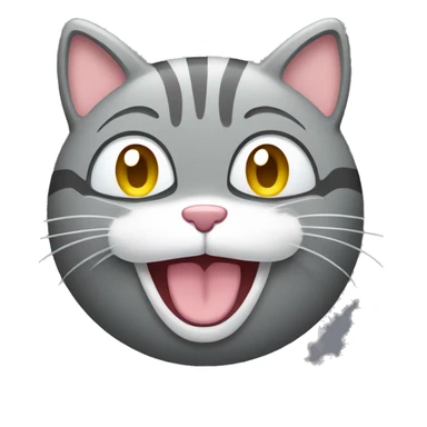 gray laughing crying cat emoji sticker